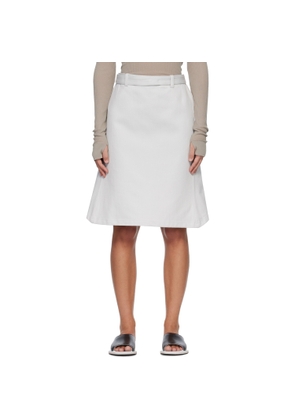 Rier Off-White Gabardine Inox Rustic Midi Skirt