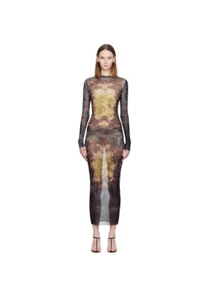 Jean Paul Gaultier Black & Yellow 'The Long Médaillon' Maxi Dress