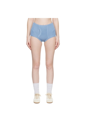 Rier Blue Fine Rib Briefs