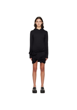 MSGM Black Hooded Minidress
