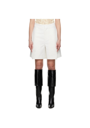 Victoria Beckham Off-White Pleat Detail Culotte Shorts