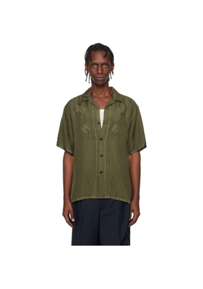 Toga Virilis Khaki Cupra Stripe S/S Shirt