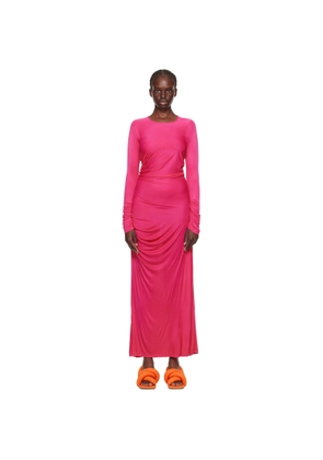 MSGM Pink Gathererd Maxi Dress
