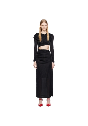 MSGM Black Cutout Maxi Dress