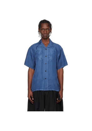 Toga Virilis Blue Cupra Stripe S/S Shirt