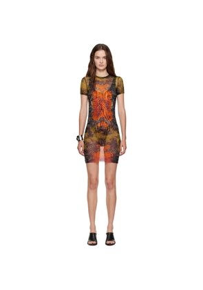 Jean Paul Gaultier Khaki & Orange 'The Médaillon' Minidress