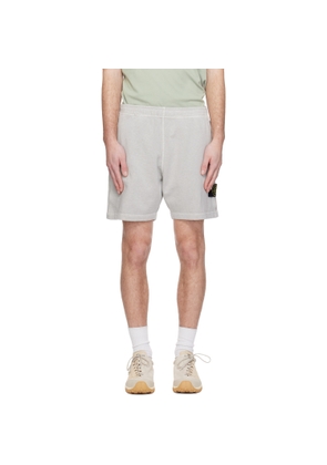 Stone Island Gray 6200014 Malfilé Fleece Old Effect Shorts