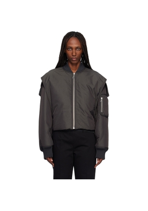 Jean Paul Gaultier Gray Hidden Hood Detail Bomber Jacket