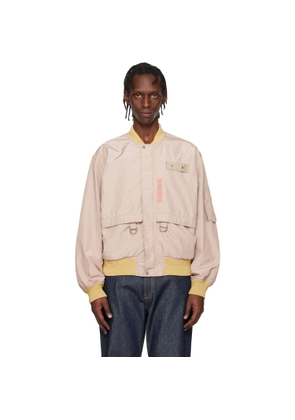 Toga Virilis Beige & Pink Reversible High-Count Bomber Jacket