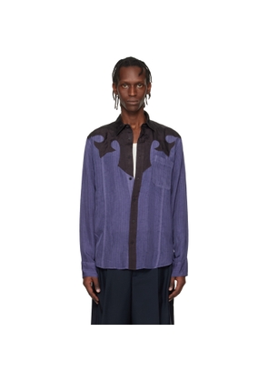 Toga Virilis Purple & Black Cupra Stripe Shirt