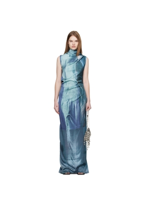 Jean Paul Gaultier Blue 'The Long Draped Water' Maxi Dress