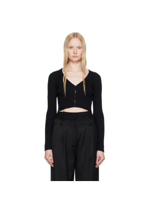 Courrèges Black Solar Light Rib Cardigan