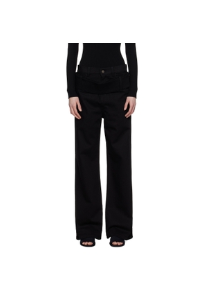 Courrèges Black Double Belt Jeans