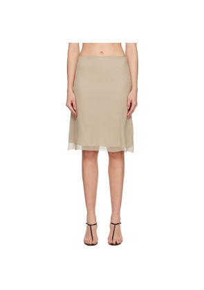 TOTEME Beige Chiffon Slip Midi Skirt