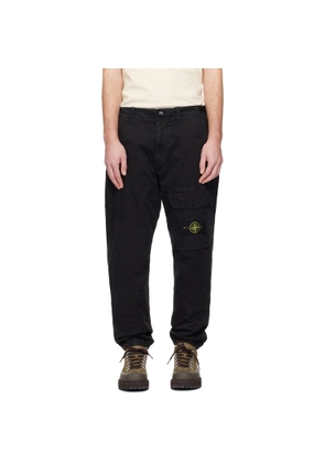 Stone Island Black 3100010 Organic Cotton Stretch Broken Twill Trousers