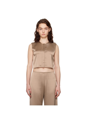 LESET Brown Barb Crewneck Vest