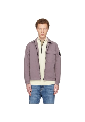 Stone Island Purple 1200013 Stretch Organic Cotton Twill Shirt