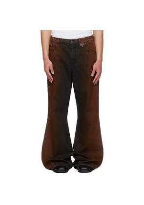EGONlab Black & Orange Refined Wide Jeans