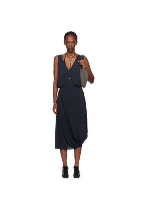 LEMAIRE Gray Double Layer Drape Maxi Dress