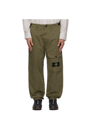 Stone Island Khaki 3100010 Organic Cotton Stretch Broken Twill Trousers