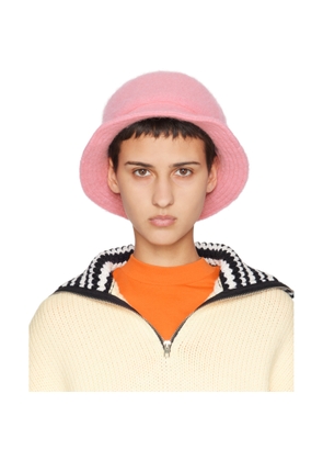 Marni Pink Brushed Alpaca Bucket Hat