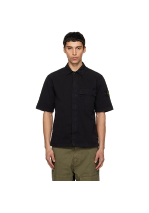 Stone Island Black 1100025 Stretch Organic Cotton Twill Shirt