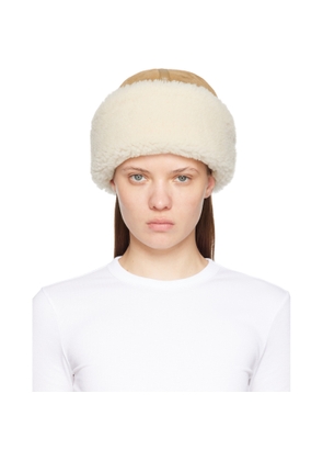 TOTEME Beige Shearling Winter Hat