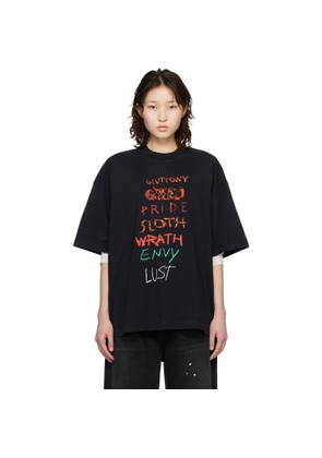 VETEMENTS Black 7 Sins T-shirt