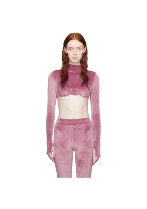 GCDS Purple Cropped Turtleneck
