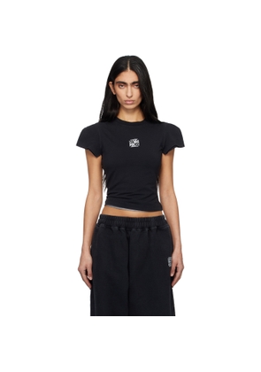 VETEMENTS Black Biker Cross Logo Front Sleeve T-shirt