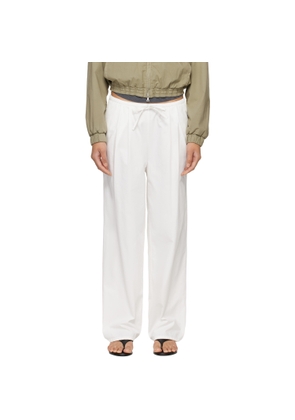 Nothing Written White Lazy Cotton Drawstring Lounge Pants