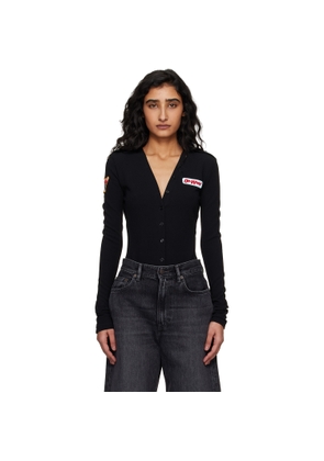 Off-White Black Heavy Jersey Button Up Bodysuit
