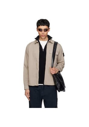 Stone Island Beige 1200015 Stretch Organic Cotton Satin Shirt