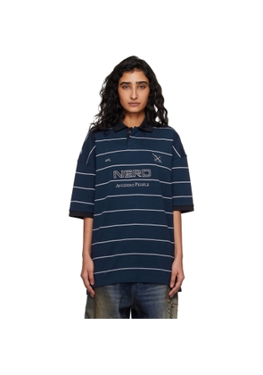 VETEMENTS Navy 'Nerd' Football Polo