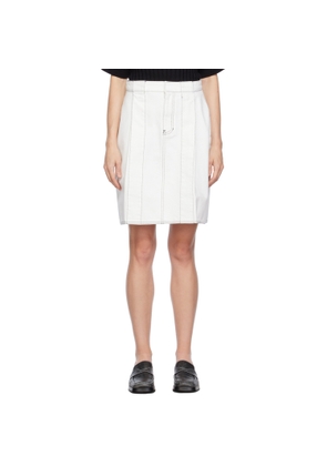 We11done White Tucked Denim Miniskirt