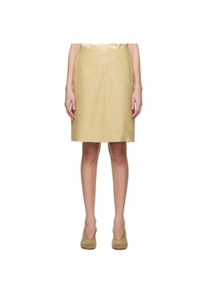 TOTEME Beige A-line Leather Miniskirt