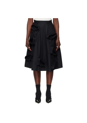 Moschino Black Poplin Multi Collars Midi Skirt