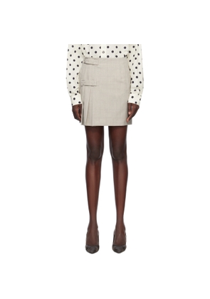 Moschino Beige Wool Check Miniskirt