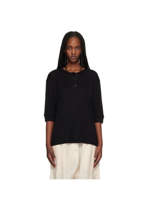 Studio Nicholson Black Lorem Jersey Henley
