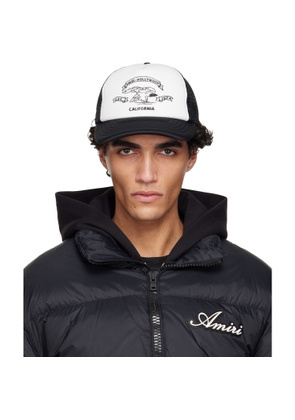 AMIRI Black & White 'AMIRI' Eagle Trucker Cap