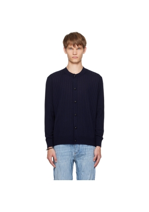 Bottega Veneta Navy Wool Rib Cardigan