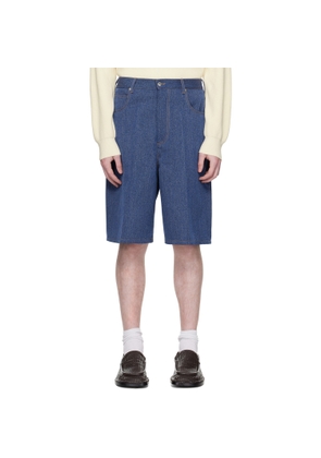 Bottega Veneta Blue Melange Drill Shorts