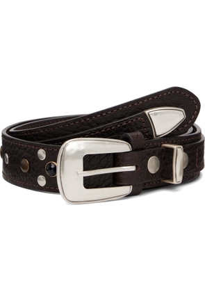 LEMAIRE Brown Western Studs 30 Belt
