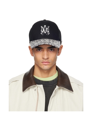 AMIRI Black MA Snake Trucker Cap