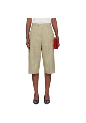 Bottega Veneta Khaki Viscose Silk Culotte Shorts