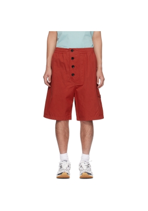 Bottega Veneta Red Light Cotton Twill Shorts