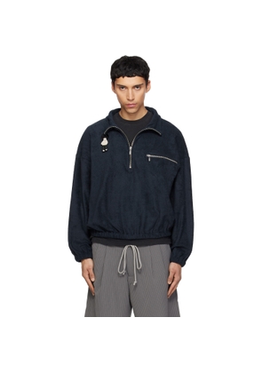 Song for the Mute Navy Zip Funnel Sweatshirt