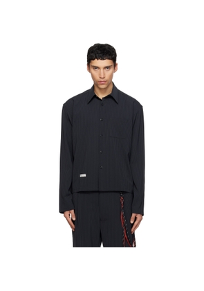 Song for the Mute Navy Pinstripe Gabardine L/S Shirt
