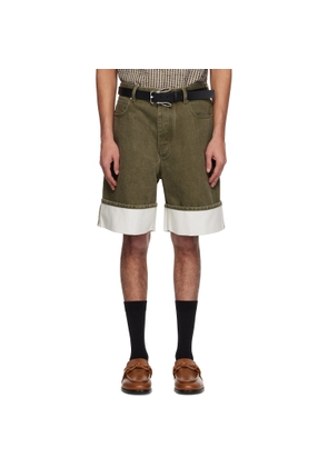 Bottega Veneta Khaki Colored Denim Shorts