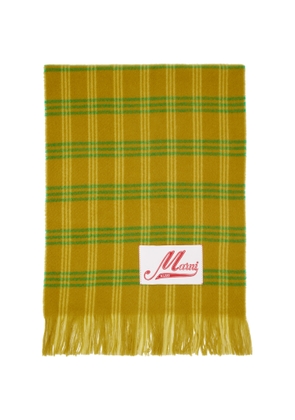 Marni Khaki Check Scarf
